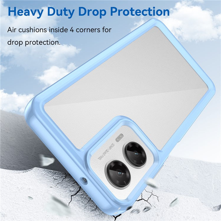 For Motorola Moto G35 5G Case TPU +Acrylic Protective Clear Phone Cover - Blue