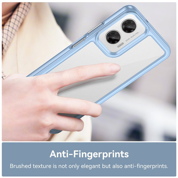 For Motorola Moto G35 5G Case TPU +Acrylic Protective Clear Phone Cover - Blue