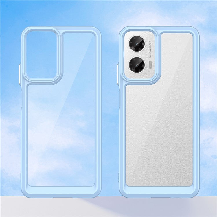 For Motorola Moto G35 5G Case TPU +Acrylic Protective Clear Phone Cover - Blue