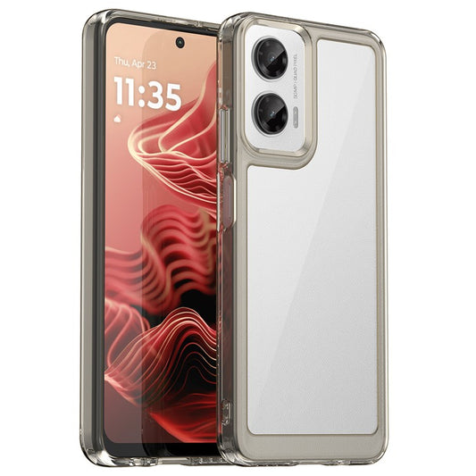For Motorola Moto G35 5G Case TPU +Acrylic Protective Clear Phone Cover - Transparent Grey