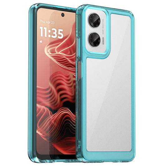 For Motorola Moto G35 5G Case TPU +Acrylic Protective Clear Phone Cover - Transparent Blue