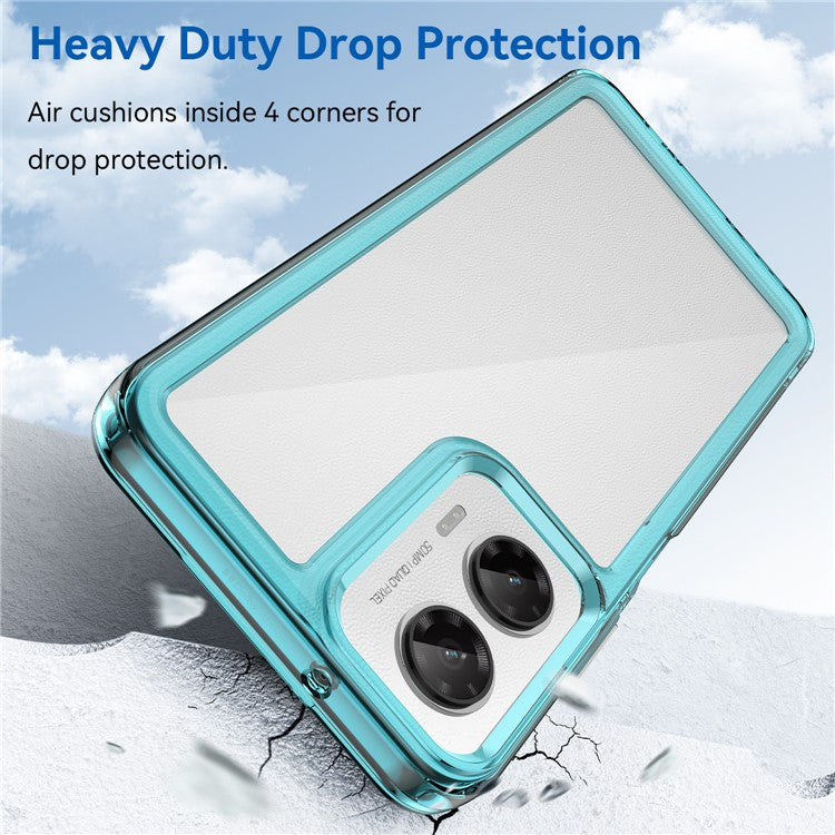 For Motorola Moto G35 5G Case TPU +Acrylic Protective Clear Phone Cover - Transparent Blue