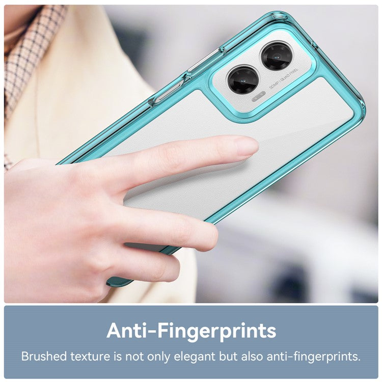 For Motorola Moto G35 5G Case TPU +Acrylic Protective Clear Phone Cover - Transparent Blue