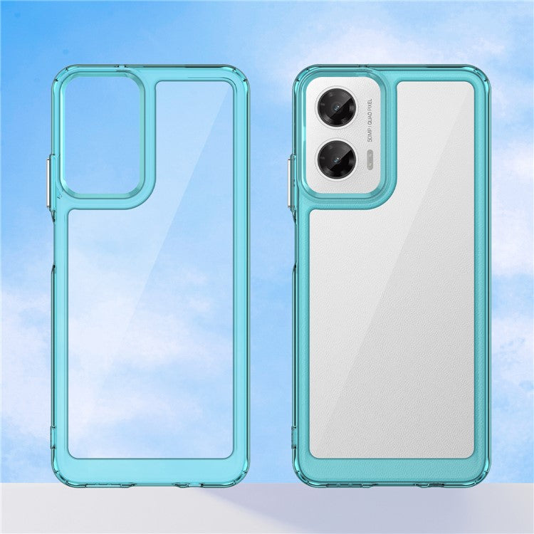 For Motorola Moto G35 5G Case TPU +Acrylic Protective Clear Phone Cover - Transparent Blue