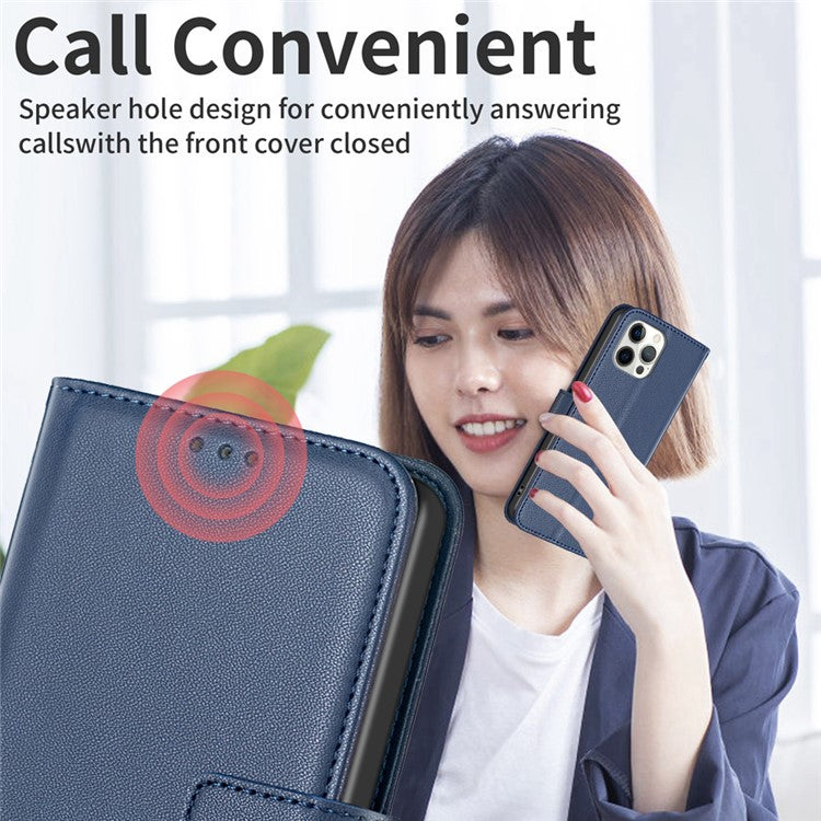 BINFEN COLOR BF17 For Motorola Moto G35 5G Case Wallet Folio Flip Leather Cover - Blue