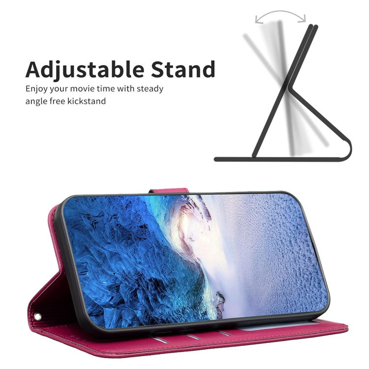 For Motorola Moto G35 5G Case Clover Pattern Wallet Stand View Leather Phone Cover - Rose