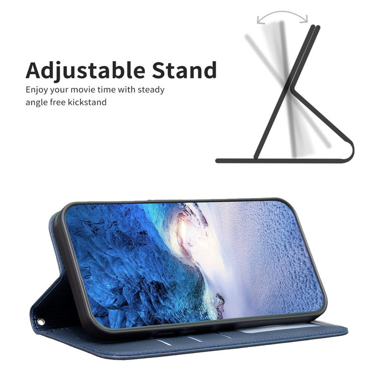 For Motorola Moto G35 5G Case Clover Pattern Wallet Stand View Leather Phone Cover - Blue