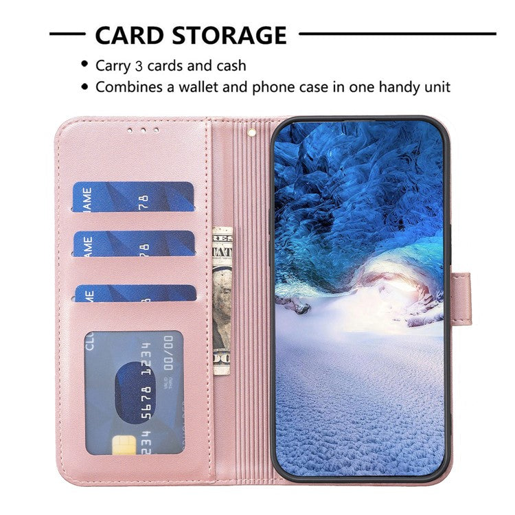 For Motorola Moto G35 5G Case Clover Pattern Wallet Stand View Leather Phone Cover - Pink