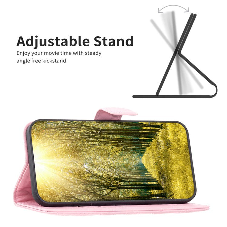 BINFEN COLOR BF Style-14 For Motorola Moto G35 5G Case Rhombus Phone Leather Cover Stand - Pink