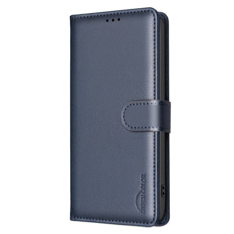 BINFEN COLOR BF32 For Motorola Moto G35 5G Leather Case Wallet RFID Blocking Phone Cover - Blue