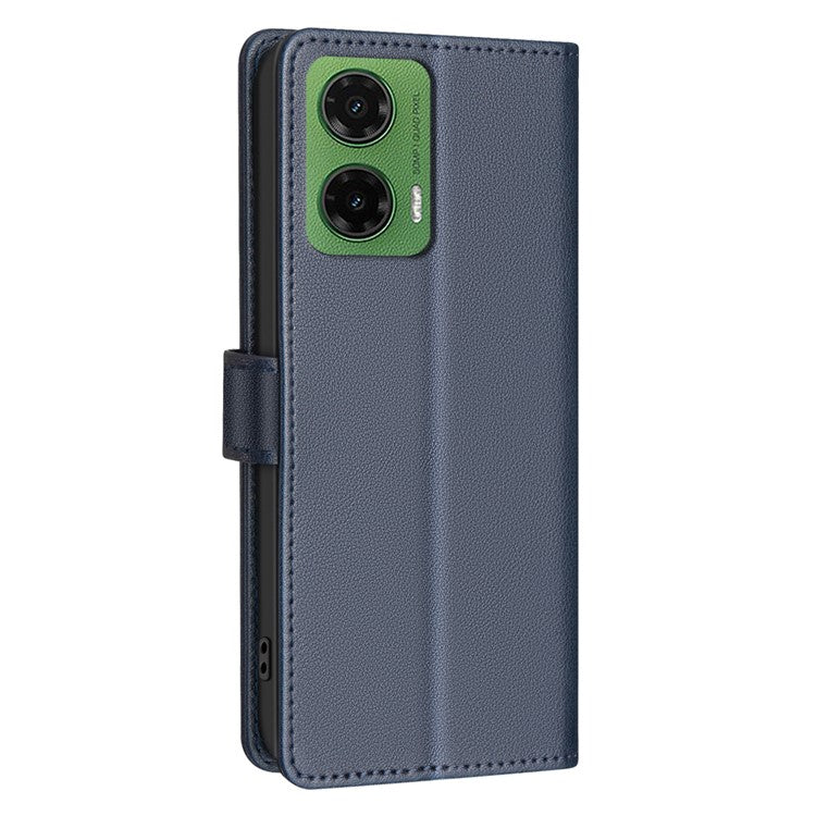 BINFEN COLOR BF32 For Motorola Moto G35 5G Leather Case Wallet RFID Blocking Phone Cover - Blue