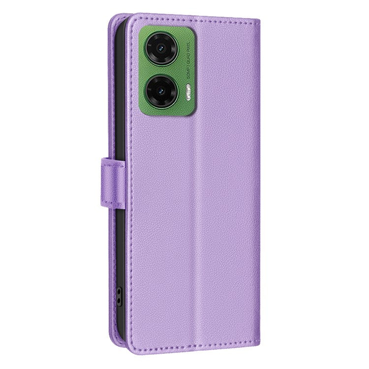 BINFEN COLOR BF32 For Motorola Moto G35 5G Leather Case Wallet RFID Blocking Phone Cover - Purple