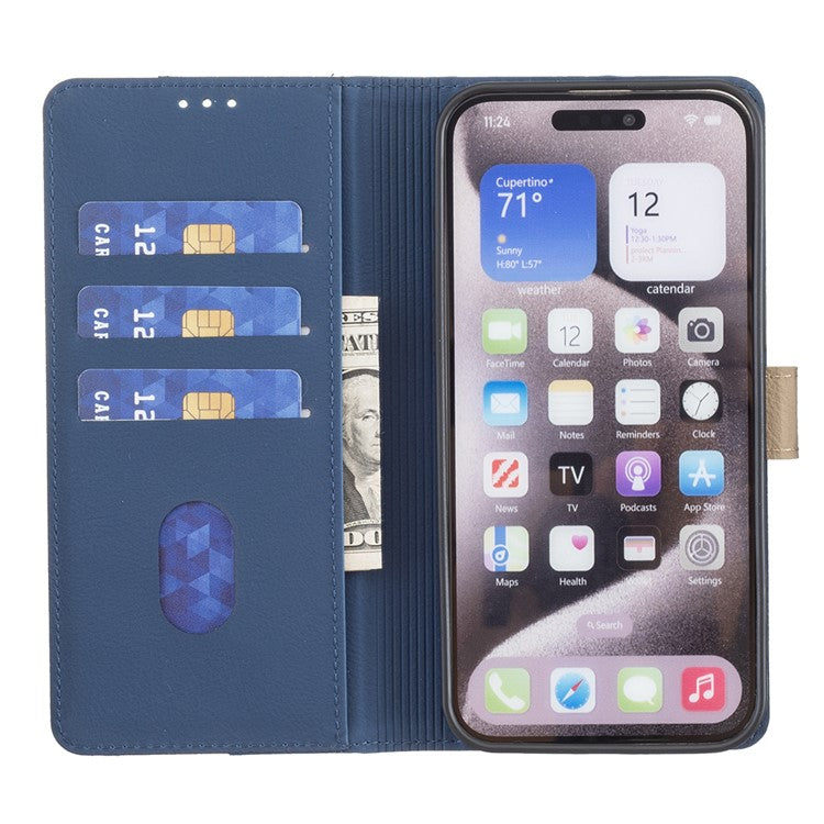 BINFEN COLOR BF33 for Motorola Moto G35 5G Leather Case Splicing Color RFID Blocking - Blue