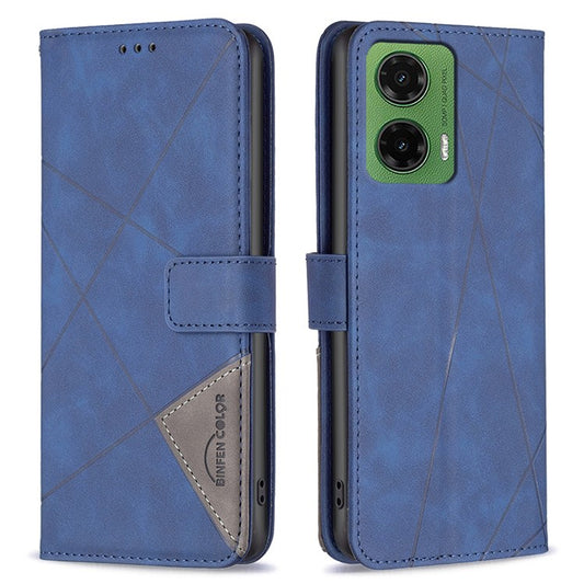 BINFEN COLOR BF05 For Motorola Moto G35 5G Case Leather Phone Cover Wallet Stand - Blue