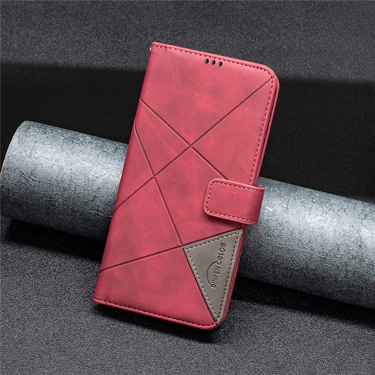 BINFEN COLOR BF05 For Motorola Moto G35 5G Case Leather Phone Cover Wallet Stand - Red