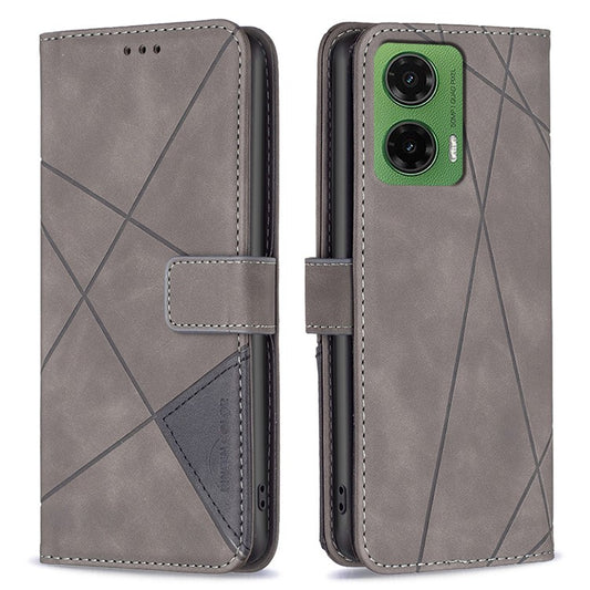 BINFEN COLOR BF05 For Motorola Moto G35 5G Case Leather Phone Cover Wallet Stand - Grey