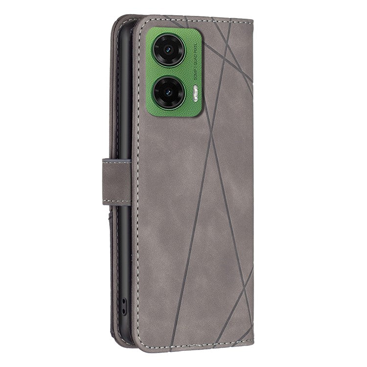 BINFEN COLOR BF05 For Motorola Moto G35 5G Case Leather Phone Cover Wallet Stand - Grey