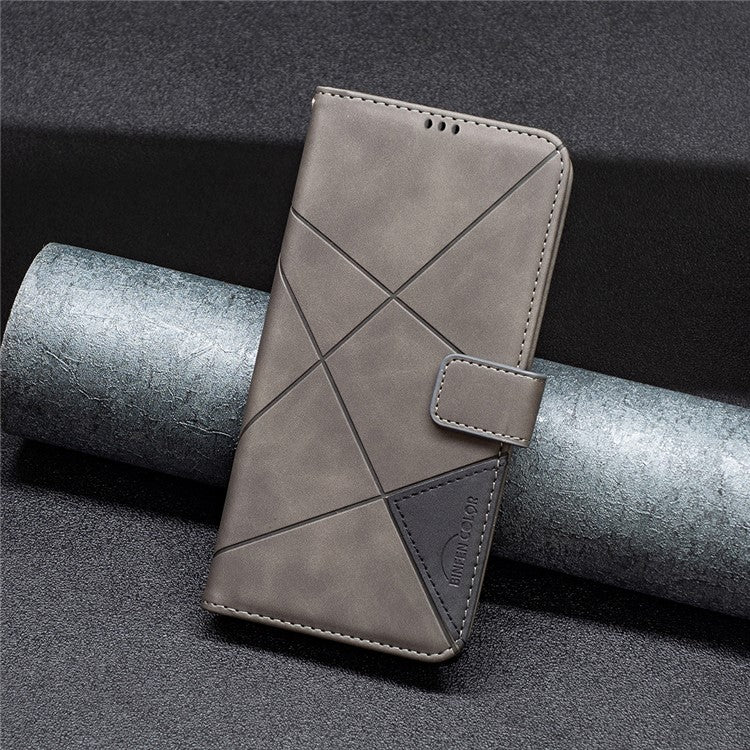 BINFEN COLOR BF05 For Motorola Moto G35 5G Case Leather Phone Cover Wallet Stand - Grey
