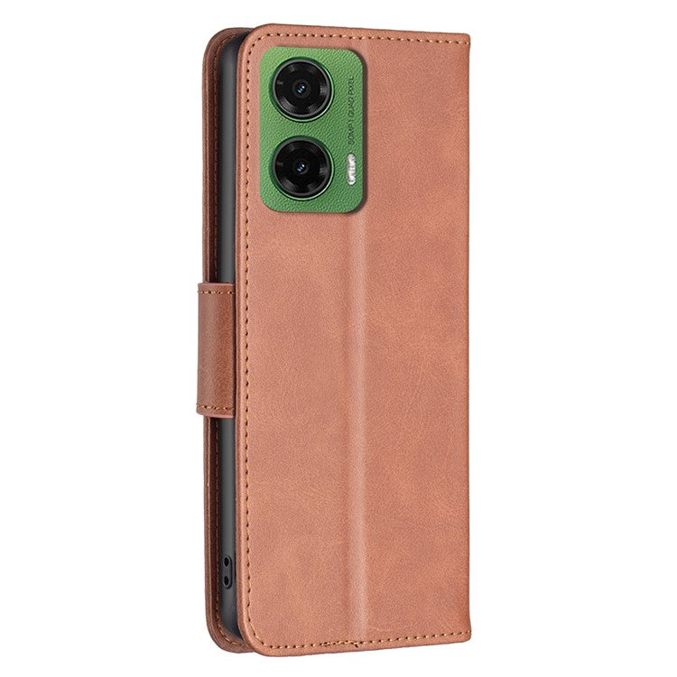 For Motorola Moto G35 5G Case Shockproof PU Leather Cover with Wallet Card Slots - Brown