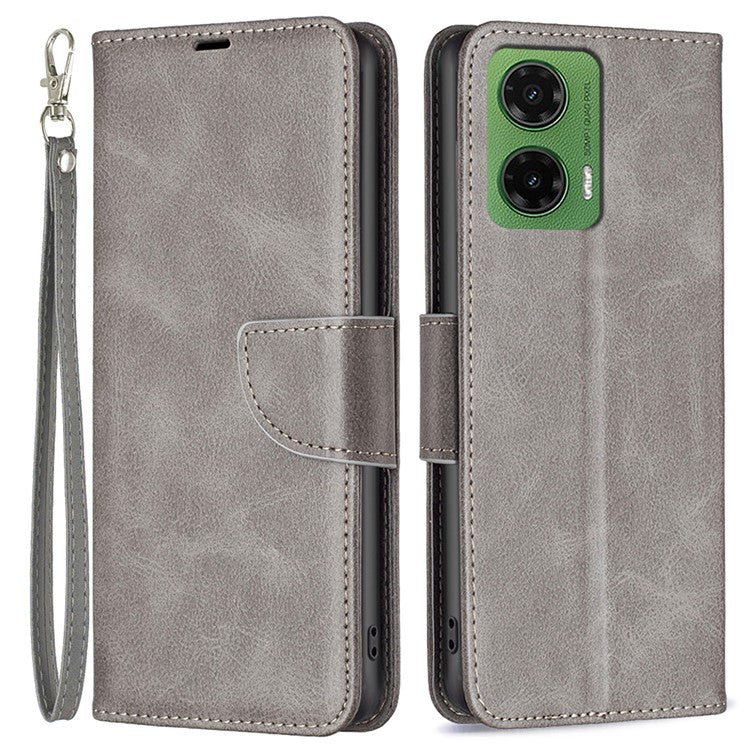 For Motorola Moto G35 5G Case Shockproof PU Leather Cover with Wallet Card Slots - Grey
