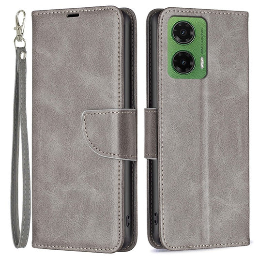 For Motorola Moto G35 5G Case Shockproof PU Leather Cover with Wallet Card Slots - Grey