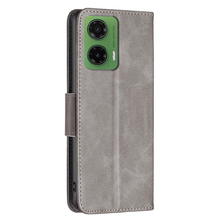 For Motorola Moto G35 5G Case Shockproof PU Leather Cover with Wallet Card Slots - Grey