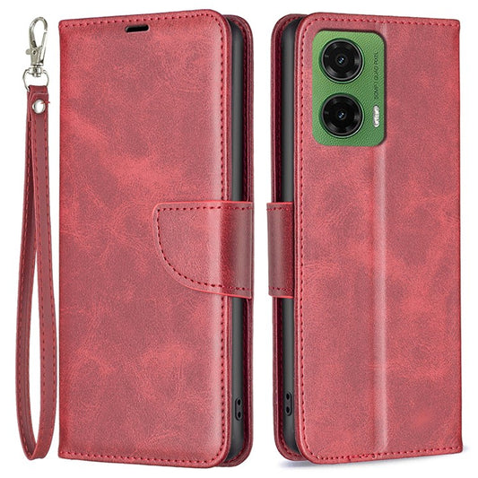 For Motorola Moto G35 5G Case Shockproof PU Leather Cover with Wallet Card Slots - Red
