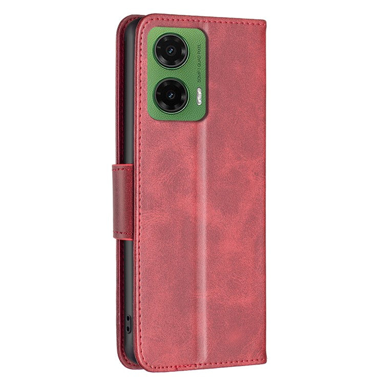 For Motorola Moto G35 5G Case Shockproof PU Leather Cover with Wallet Card Slots - Red