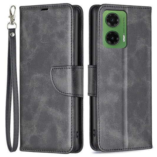 For Motorola Moto G35 5G Case Shockproof PU Leather Cover with Wallet Card Slots - Black