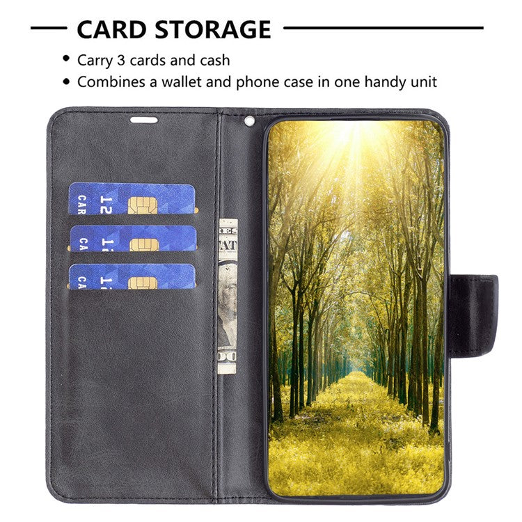 For Motorola Moto G35 5G Case Shockproof PU Leather Cover with Wallet Card Slots - Black