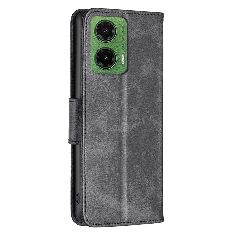 For Motorola Moto G35 5G Case Shockproof PU Leather Cover with Wallet Card Slots - Black