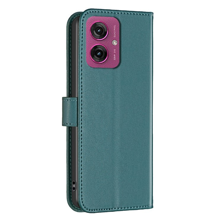 BINFEN COLOR BF17 For Motorola Moto G55 5G Case Wallet Folio Flip Leather Cover - Green
