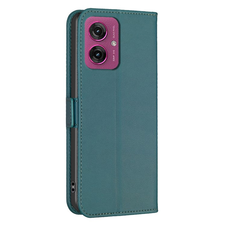 BINFEN COLOR BF31 For Motorola Moto G55 5G Case PU Leather Flip Folio Phone Wallet Cover - Green