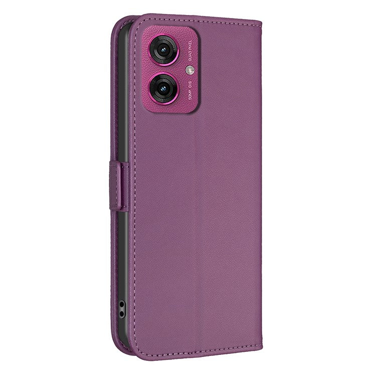 BINFEN COLOR BF31 For Motorola Moto G55 5G Case PU Leather Flip Folio Phone Wallet Cover - Dark Purple