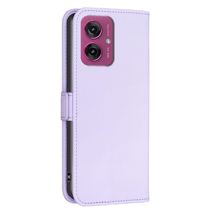 BINFEN COLOR BF31 For Motorola Moto G55 5G Case PU Leather Flip Folio Phone Wallet Cover - Purple