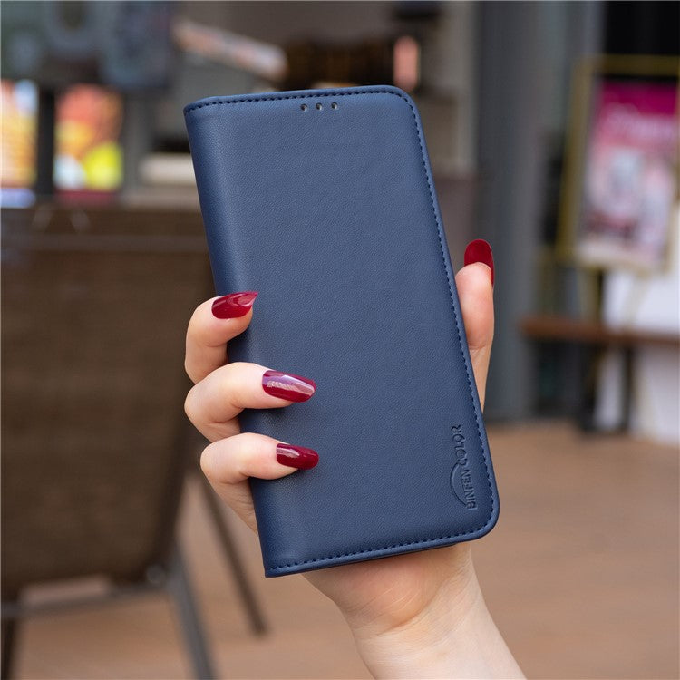 BINFEN COLOR BF31 For Motorola Moto G55 5G Case PU Leather Flip Folio Phone Wallet Cover - Blue