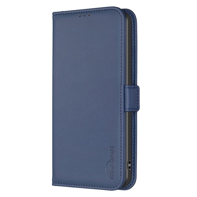 BINFEN COLOR BF31 For Motorola Moto G55 5G Case PU Leather Flip Folio Phone Wallet Cover - Blue