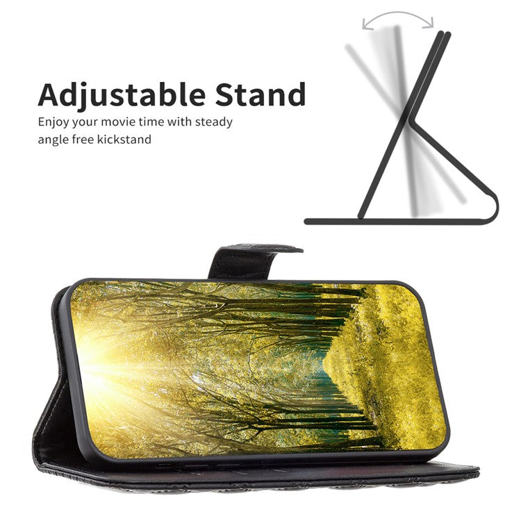 BINFEN COLOR BF Style-14 For Motorola Moto G55 5G Case Rhombus Phone Leather Cover Stand - Black