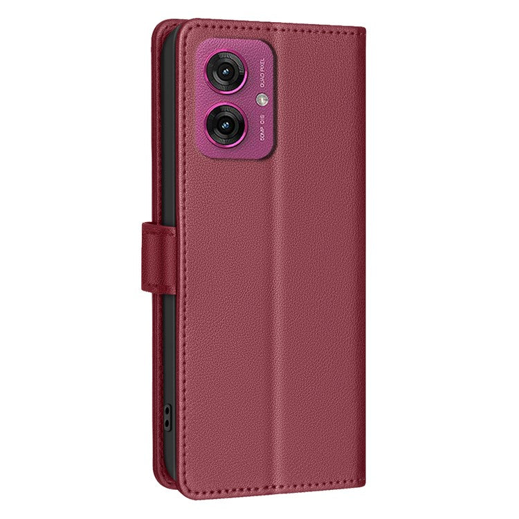 BINFEN COLOR BF32 For Motorola Moto G55 5G Leather Case Wallet RFID Blocking Phone Cover - Red
