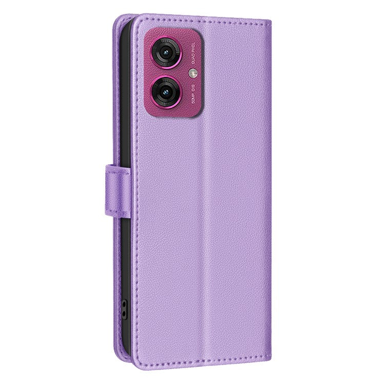 BINFEN COLOR BF32 For Motorola Moto G55 5G Leather Case Wallet RFID Blocking Phone Cover - Purple