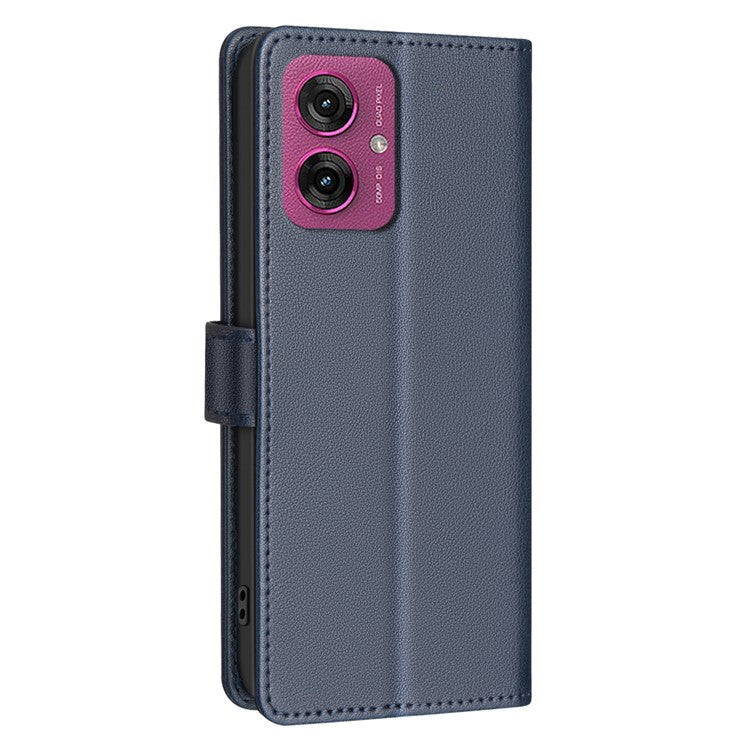 BINFEN COLOR BF32 For Motorola Moto G55 5G Leather Case Wallet RFID Blocking Phone Cover - Blue