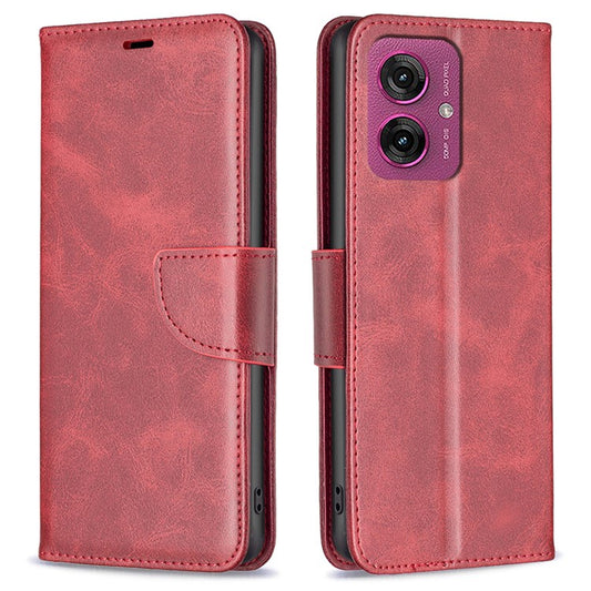 For Motorola Moto G55 5G Case Shockproof PU Leather Cover with Wallet Card Slots - Red