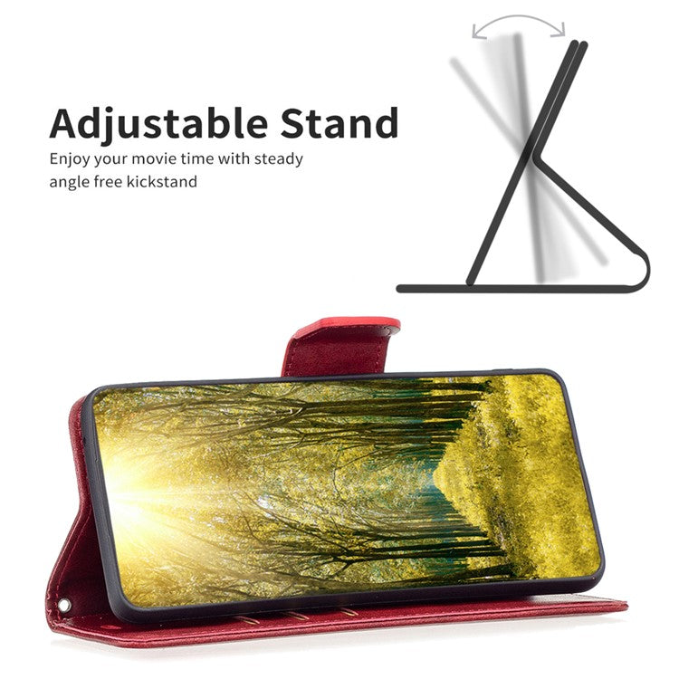 For Motorola Moto G55 5G Case Shockproof PU Leather Cover with Wallet Card Slots - Red