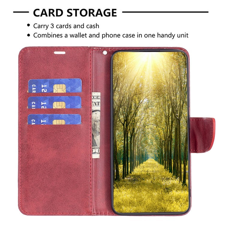 For Motorola Moto G55 5G Case Shockproof PU Leather Cover with Wallet Card Slots - Red