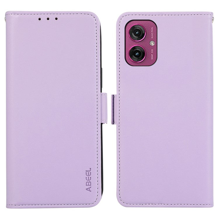 ABEEL For Motorola Moto G55 5G Case Leather Phone Cover with RFID Blocking Wallet - Purple