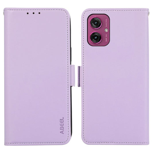 ABEEL For Motorola Moto G55 5G Case Leather Phone Cover with RFID Blocking Wallet - Purple