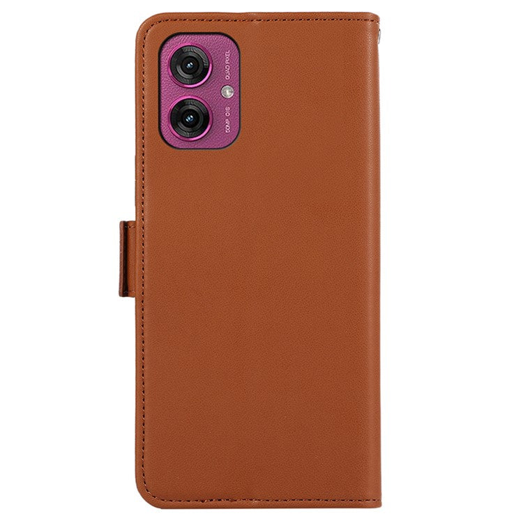 ABEEL For Motorola Moto G55 5G Case Leather Phone Cover with RFID Blocking Wallet - Brown