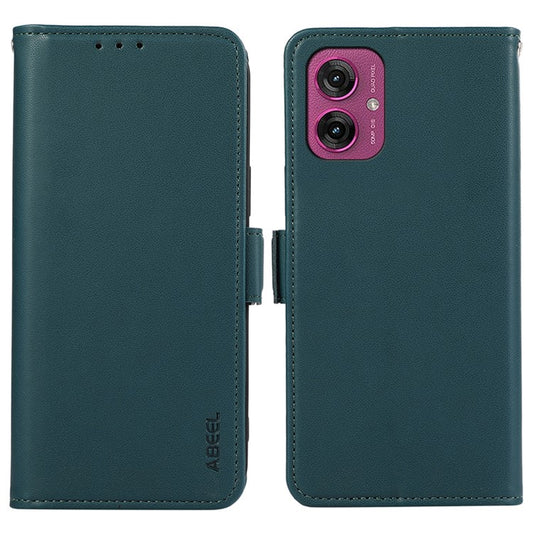 ABEEL For Motorola Moto G55 5G Case Leather Phone Cover with RFID Blocking Wallet - Green
