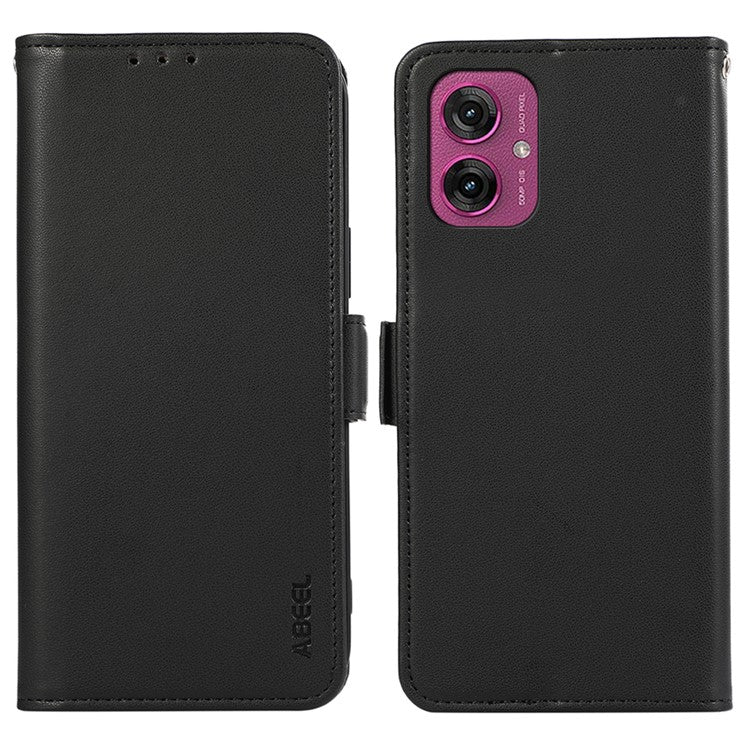 ABEEL For Motorola Moto G55 5G Case Leather Phone Cover with RFID Blocking Wallet - Black