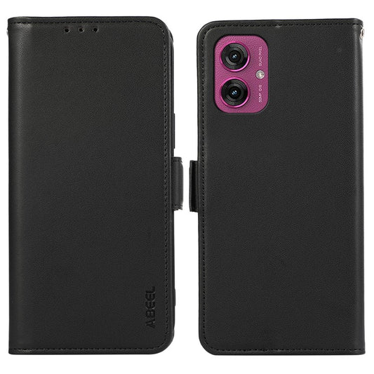 ABEEL For Motorola Moto G55 5G Case Leather Phone Cover with RFID Blocking Wallet - Black